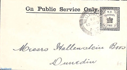 New Zealand 1897 Envelope NZ Treasury Free, From Wellington To Dunedin, Used Postal Stationary - Storia Postale