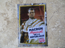 CPM Politique MACRON Méprisant De La République  - Affiche Collée Par Le PCF En 2018  Carte Photo De Philippe Touchard - Partis Politiques & élections