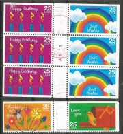 USA 1988 Special Occasions  - SC.# 2395/8 - Cpl 4v Set In 1 Pair VFU + 1 Plate Block (6pcs)  VFU - 1981-...