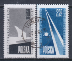 Poland 1958 Mi# 1061-1062 Used - Intl. Geophysical Year / Polar Bear / Space - Usados