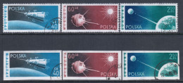 Poland 1959 Mi# 1127-1129 A And B Used - Perf. And Imperf. - Landing Of The Soviet Moon Rocket / Space - Used Stamps