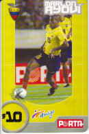 TARJETA DE ECUADOR DE AMIGO PORTA $10  MARLON AYOVI (FUTBOL-FOOTBALL) - Ecuador