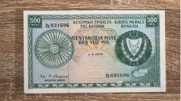 Cyprus，500 Mil 1979，pick 42c , AU+  Condition - Cyprus