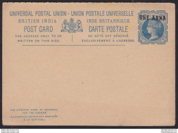 1895/96 ZANZIBAR, POSTAL CARD OF INDIA ONE ANNA+ONE ANNA Black On One And A Half - Autres & Non Classés