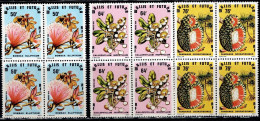 WALLIS AND FUTUNA 1979 TREE FLOWERS AND FRUITS BLOCK OF 4 MI No 339-41 MNH VF!! - Unused Stamps