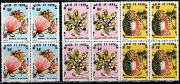 WALLIS AND FUTUNA 1979 TREE FLOWERS AND FRUITS BLOCK OF 4 MI No 339-41 MNH VF!! - Nuevos