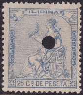 Philippines 1874 Sc 49 Filipinas Ed 31T Telegraph Punch (taladrado) Cancel - Philippines