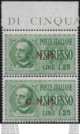 1943 Repubblica Sociale Espressi Lire 1,25 Cp Var MNH Sassone N. 19/IIia+19II - Sonstige & Ohne Zuordnung