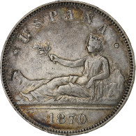 Espagne, Provisional Government, 5 Pesetas, 1870, Madrid, Argent, TTB, KM:655 - Primi Conii