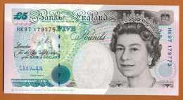 1990 // ROYAUME-UNI // BANK OF ENGLAND // Five Pounds // SPL+ // AU+ - 5 Pounds