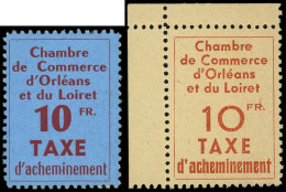 ** Spécialités Diverses - TIMBRES DE GREVE, ORLEANS 2/3 : 10Fr. Bleu Et 10Fr. Jaune, TB - Otros & Sin Clasificación