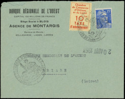 Let Spécialités Diverses - TIMBRES DE GREVE, ORLEANS 3 : 10Fr. Jaune Et Rouge Et Poste N°886 Obl. Chambre De Commerce D' - Documents