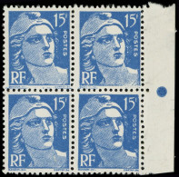 ** VARIETES - 886e  Gandon, 15f. Bleu, FAUX Pour Servir, BLOC De 4 Bdf, TB. C - Nuovi