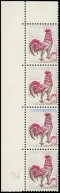 ** VARIETES - 1331   Coq, 0,25, SANS Le Fond Bleu, BANDE De 4 Bdf, TB - Nuovi