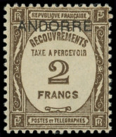 ** ANDORRE Taxe 14 : 2f. Sépia, TB - Unused Stamps