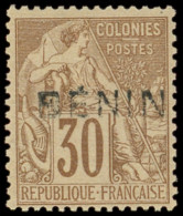 * BENIN 9 : 30c. Brun, T IV, Bon Centrage, Frais Et TB - Other & Unclassified