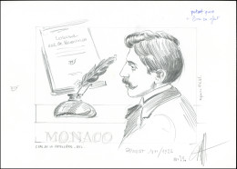MONACO 3287 : Marcel Proust, Maquette Signée C. De La Patellière, TB - Oblitérés