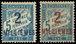 Delcampe - * PORT-SAID Taxe 5 Et 5A : 2m. Sur 5c. Bleu, Surch. Carmin Et Surch. Bleue, TB - Autres & Non Classés