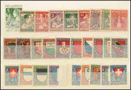 ** Suisse, Série Pro-Juventute De 1913-23, TB, Cote SBK - 1843-1852 Timbres Cantonaux Et  Fédéraux