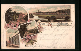Lithographie Kellinghusen, Totalansicht, Rosdorf, Lindenstrasse Mit Friedenseiche  - Kellinghusen