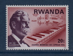 Rwanda, **, Yv 690, Mi 775A, SG 719, Dr A. Schweitzer, Clavier Et Partition De Musique, - Albert Schweitzer