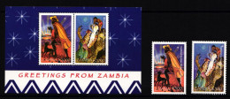 Sambia 858 Und 589 Und Block 45 Postfrisch Weihnachten #II152 - Nyassaland (1907-1953)