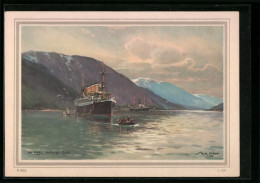 Künstler-AK Willy Stoewer: Odde, Dampfer Im Hardanger-Fjord  - Stoewer, Willy