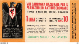 VIII Campagna Antitubercolare 1938 - Libretto Completo - Mint/hinged