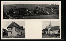 AK Helmighausen /Waldeck, Gasthof Weishaupt, Kirche Mit Pfarrhaus  - Waldeck