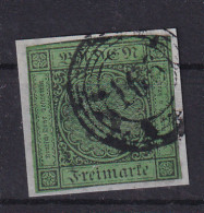 Ziffer 3 Kr. Auf Briefstück Mit Nummernstempel 166 (= Gondelsheim) - Autres & Non Classés