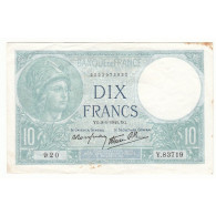 10 FRANCS MINERVE 09-01-1941  TTB+   Fayette 7.27 - 10 F 1916-1942 ''Minerve''