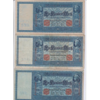 LOT 3 BILLETS ALLEMAGNE 100 MARK L' ART DES GENTS AVIGNON NUMISMATIQUE - Otros & Sin Clasificación