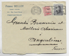 BELGIQUE 15C+10C LETTRE COVER MECANIQUE OLYMPIADES JEUX OLYMPIQUES ANVERS BRUXELLES 20.VIII.1920 - Estate 1920: Anversa