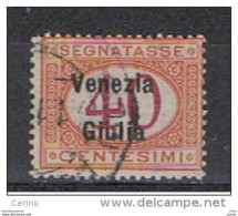 VENEZIA  GIULIA:  1918  TASSE  SOPRASTAMPATO  -  40 C. ARANCIO  E  CARMINIO  US. -  SASS. 5 - Venezia Giulia