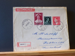 107/203   LETTRE RECOMM. BELGE 1953 POUR ALLEMAGNE - Covers & Documents