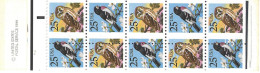 UNITED STATES (USA), 1988, Booklet 160M, Owl/Grosbeak, MISPERFORATION - 1981-...