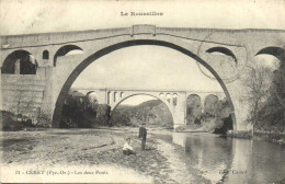 CERET  Les Deux Ponts Animée RV Beau Cachet Place De Bellegarde - Ceret