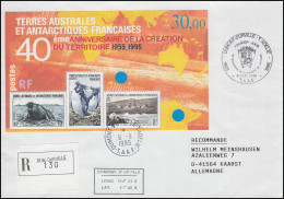 40 Jahre Französische Antarktis Block 2 Auf R-FDC Nach D, 6.8.1995 - Other & Unclassified