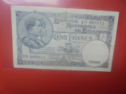 BELGIQUE 5 Francs 1938 Circuler (B.18/34) - 5 Francs