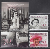 2022 South Georgia QEII Platinum Jubilee Complete Set Of 2 + Souvenir Sheet  MNH @ BELOW FACE VALUE - South Georgia