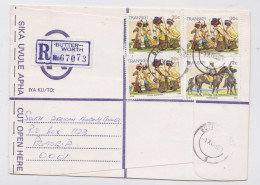 Transkei Butterworth Lettre Recommandée Timbre Horsemen Jovial Matrons Stamp Registered Air Mail Cover - Transkei