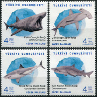Turkey 2021. Sharks (MNH OG) Set Of 4 Stamps - Ongebruikt
