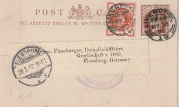 UK - 1896, Postal Stationery To Germany, Stott, Coker & Co. Liverpool, Perfin - Covers & Documents