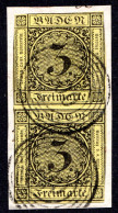 Baden, Senkr. Paar 3 Kr. Auf Briefstück M. Nr.-Stpl. 100, Neustadt - Usados