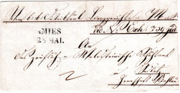 Österreich 1839, Böhmen-L2 V. MIES Auf Gerichts Brief - ...-1850 Préphilatélie