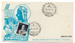 Tarjeta   Con Matasellos  Commemorativo De  Exposicion De Gracia De 1952 - Brieven En Documenten