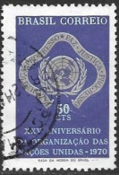 Brazil Brasil Brasilien 1970 25 Years United Nations Michel No. 1269 Used Cancelled Oblitéré Gestempelt - Usados