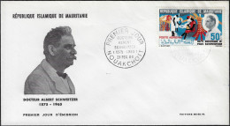 Mauritanie 1975 Y&T PA 54 Sur FDC. Albert Schweitzer. Médecin, Théologien, Musicien, Nobel De La Paix 1952 - Albert Schweitzer