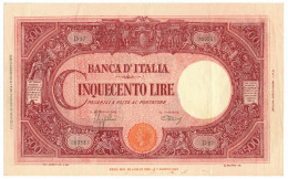 500 LIRE BARBETTI GRANDE C TESTINA RETRO BI RSI 17/08/1944 BB/SPL - Sonstige