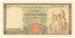 50000 LIRE BANCA D'ITALIA LEONARDO DA VINCI MEDUSA 16/05/1972 SPL+ - Sonstige & Ohne Zuordnung